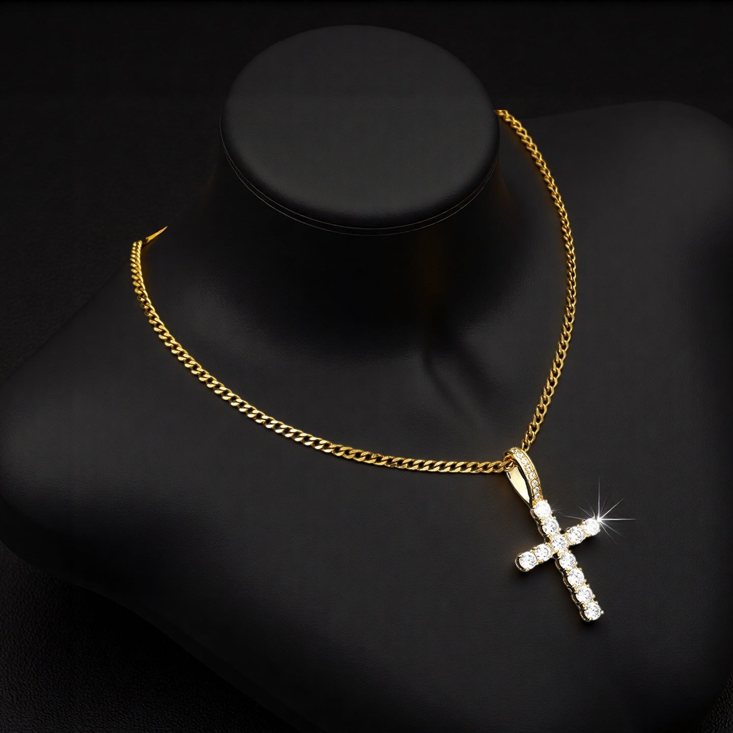 Studded Cross Pendant