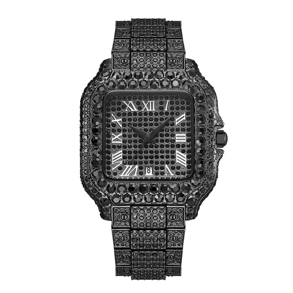Iced Out Roman Watch