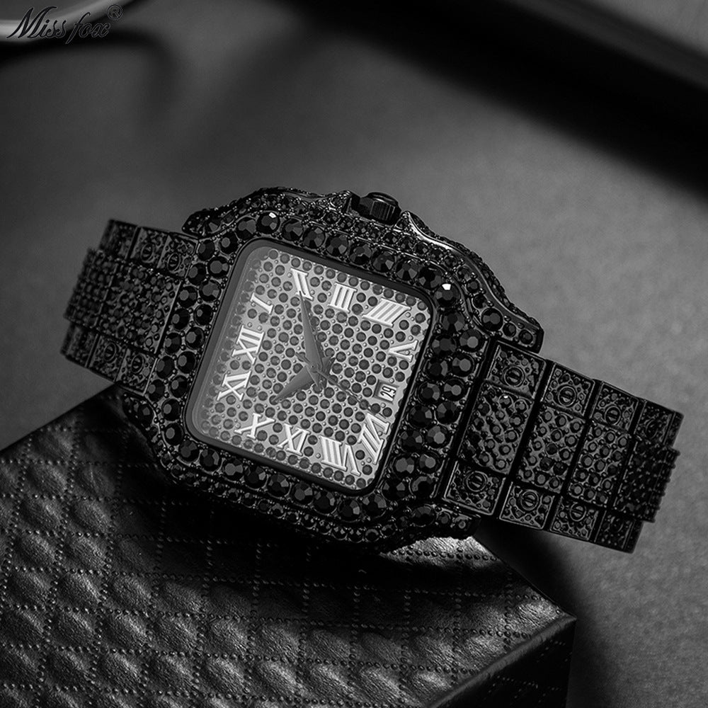 Iced Out Roman Watch